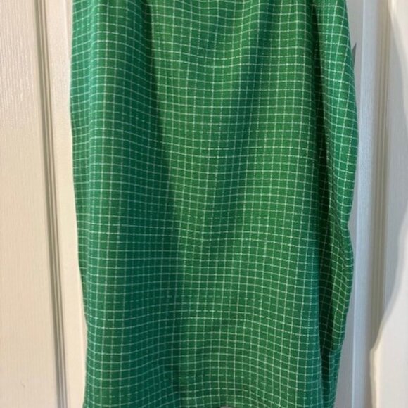 NWT Le Suit Women's Check Print Contrast Trim Skirt Suit SZ 6 Verde/White - Picture 3 of 6